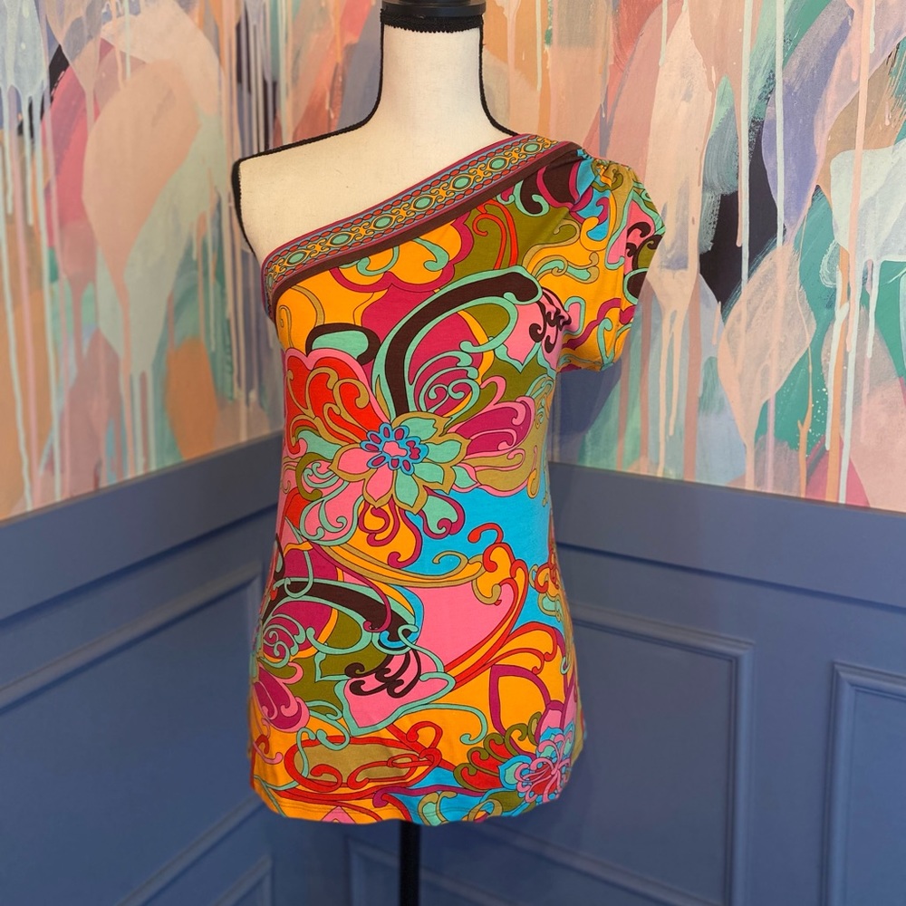 Trina Turk One Shoulder Top / Size Small